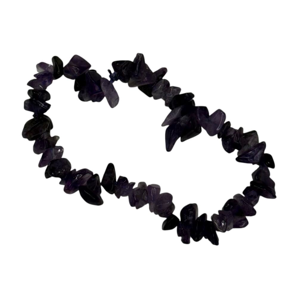 Natural Amethyst Chip Crystal Stretch Bracelet Purple Healing Stone